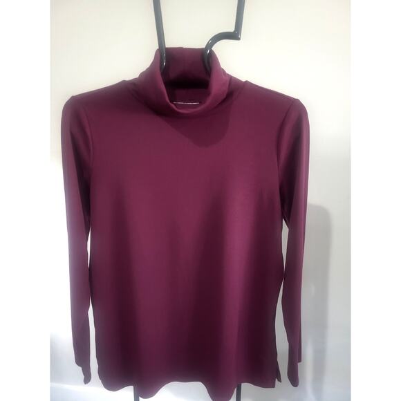 Belle by Kim Gravel Tops - Belle Kim Gravel Med Italian Plum Tripleluxe MicroRibbed Turtleneck A666954 NWOT